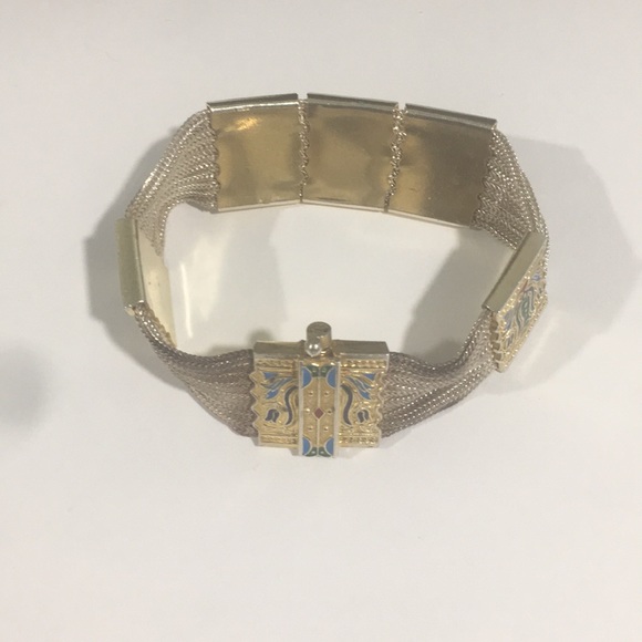 Sterling Silver Vintage Women´s Bracelet W/ Enamel